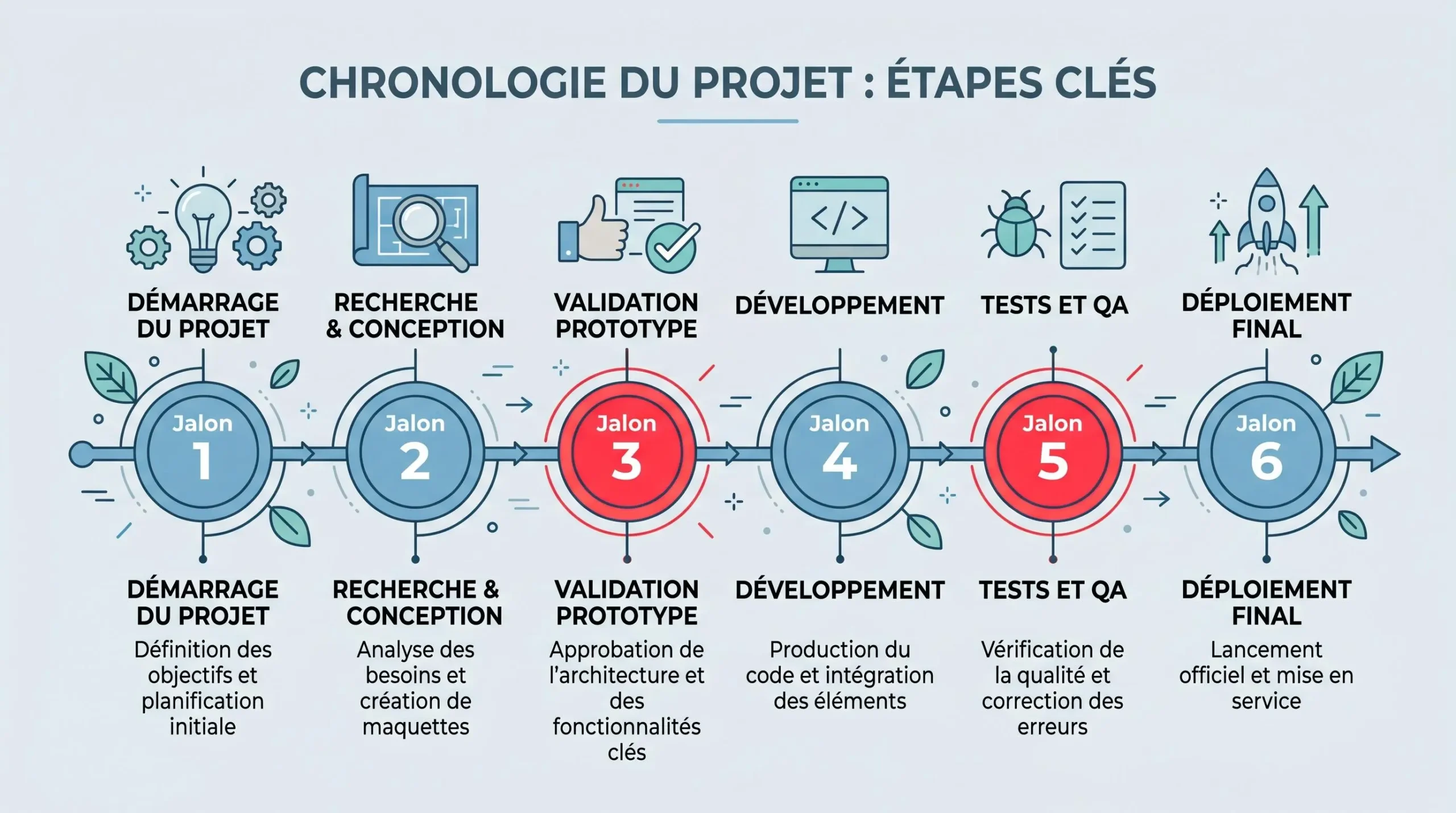 Chronologie des étapes de transmission d'entreprise sur 18 à 24 mois